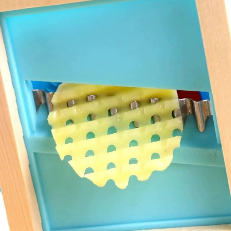 Practical Potato Grid Wiping Wave Knife Commercial Restaurant Home Fancy Slicer Cut Flower French Fries Potato Grid Cutting King Peaceful Pleasures Health and Wellness
