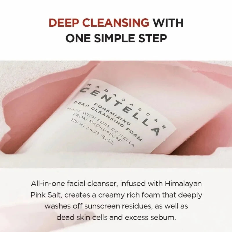 SKIN1004 Centella Poremizing Foam & Pink Salt Cleanser 125ml Peaceful Pleasures Health and Wellness