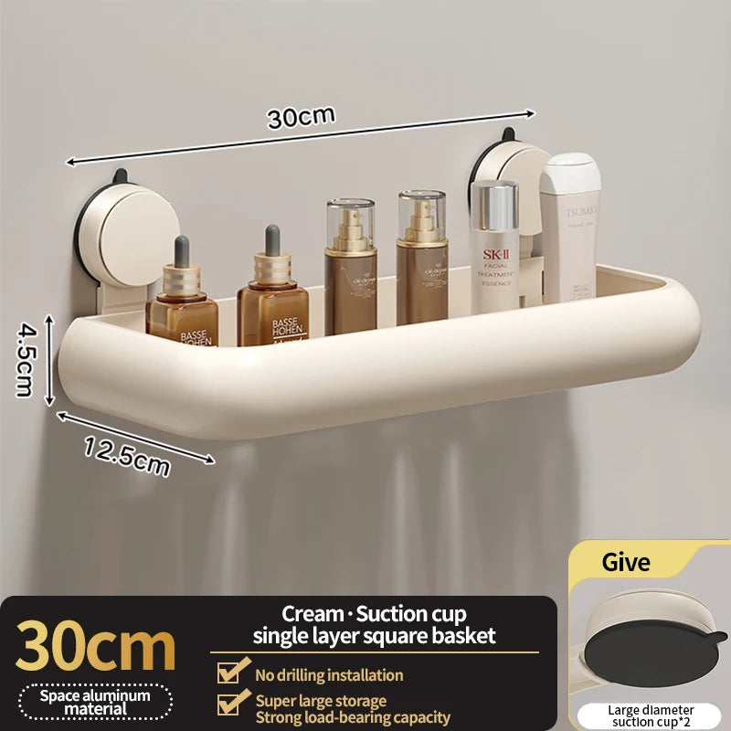 No-Drill Corner Shower Shelf | Suction Bathroom Organizer