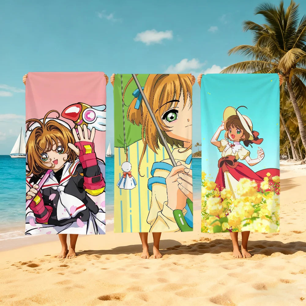 Card Captor Sakura Anime Quick-Dry Beach Towel | Soft & Absorbent Anime Beach Towel Peaceful Pleasures Health and Wellness