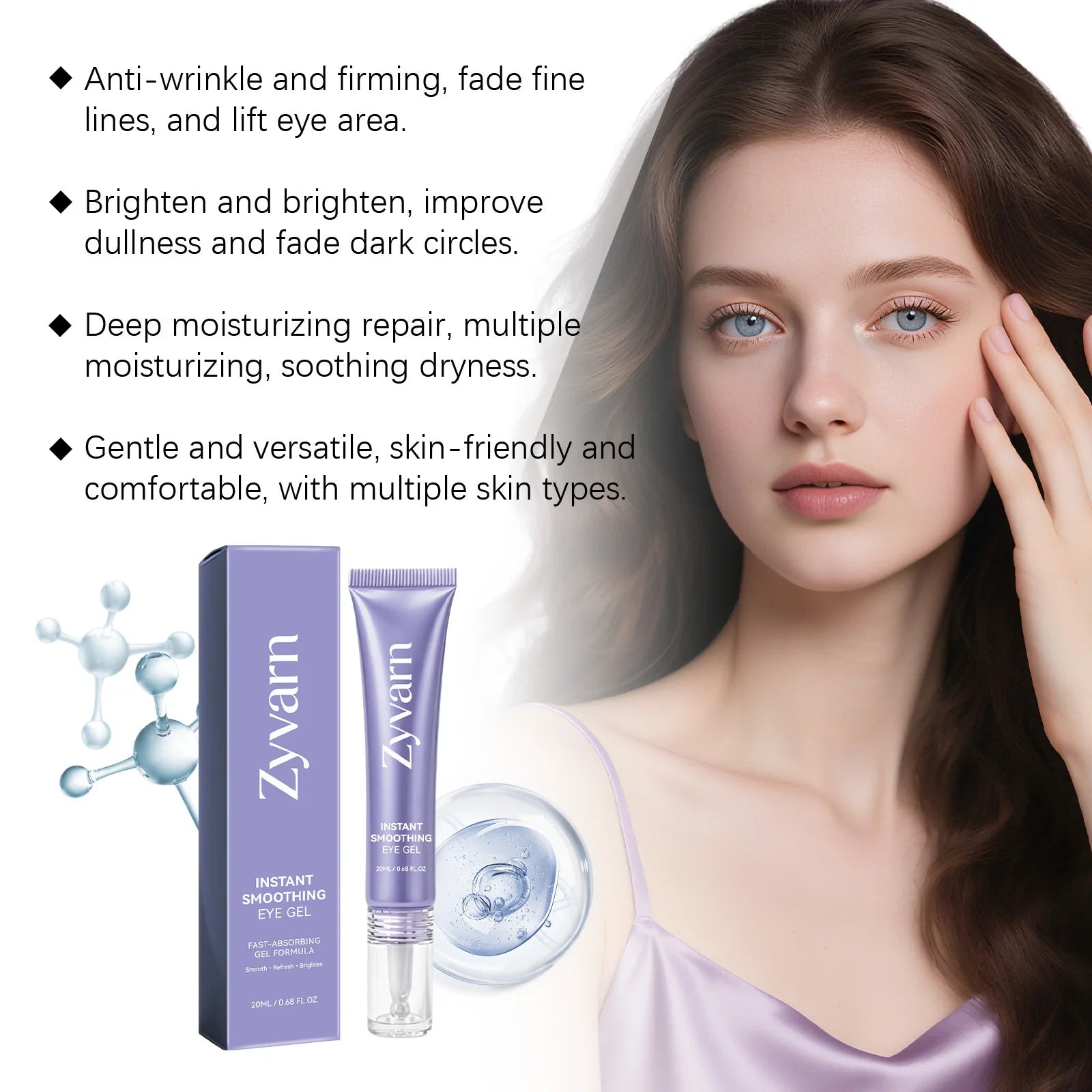 NEW Instant Lift Eye Gel Efficient Improve Eye Puffiness Anti Wrinkles Firming Collagen Eye Brightener Women Men Eyes Treatment Peaceful Pleasures Health and Wellness