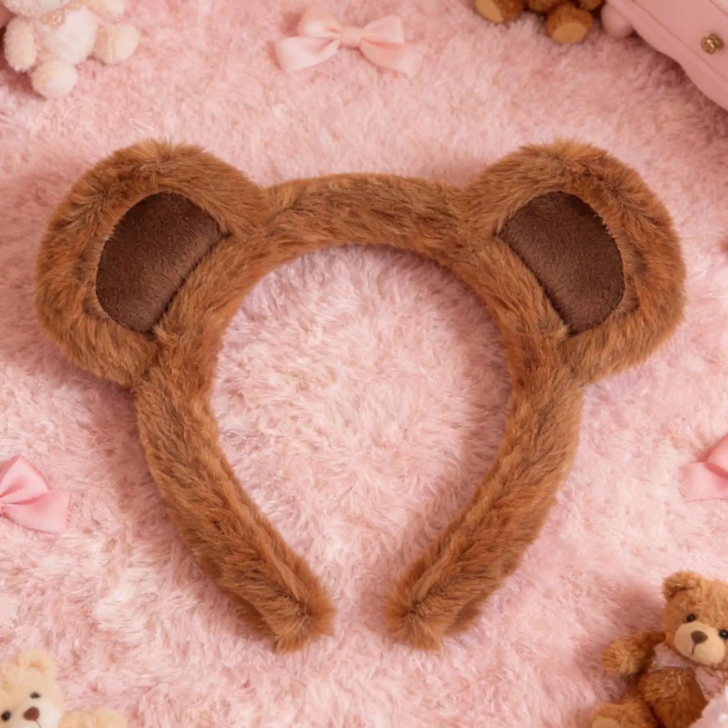 Cute Bear Ears Plush Headband for Women, Girls & Cosplay