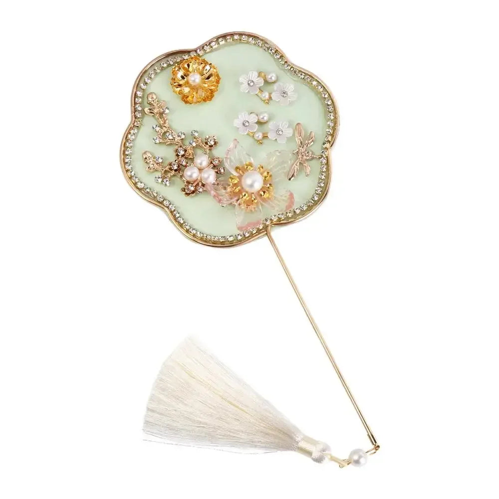 Vintage Chinese Silk Fan with Tassels & Pendant | Bridal Wedding