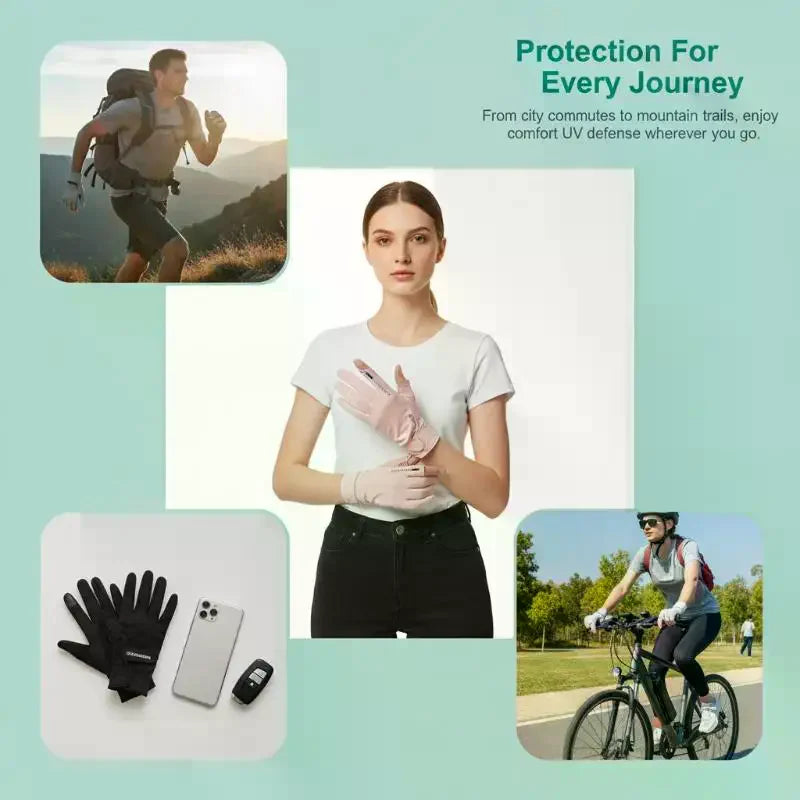 Women's UV Sun Gloves – Breathable Mesh, Touchscreen, Non-Slip