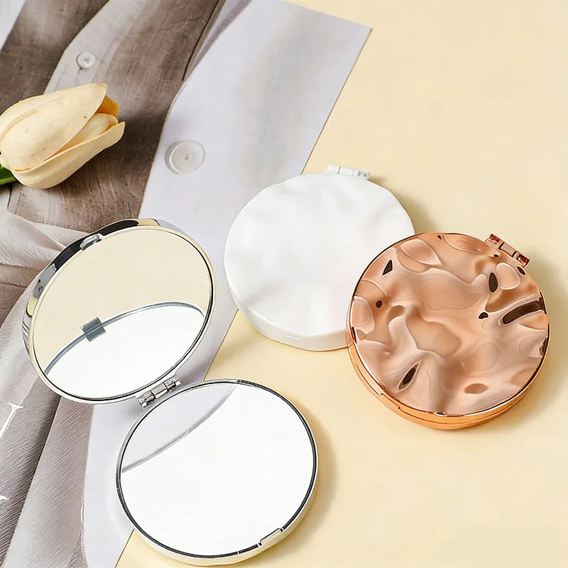 Double-Sided Foldable Compact Makeup Mirror | Round Vanity