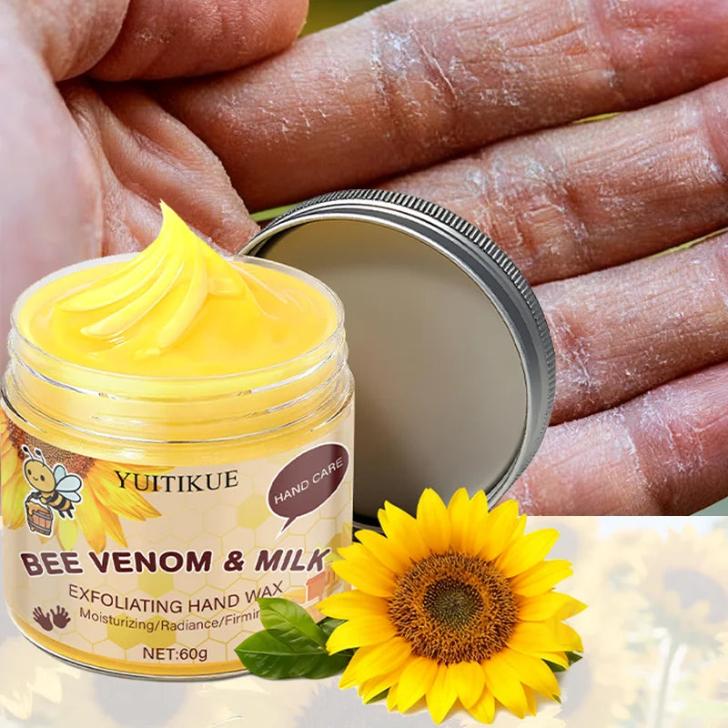 Bee Venom Exfoliating Hand Wax Mask 60g – Moisturize & Firm Exfoliating Hand Mask Peaceful Pleasures Health and Wellness