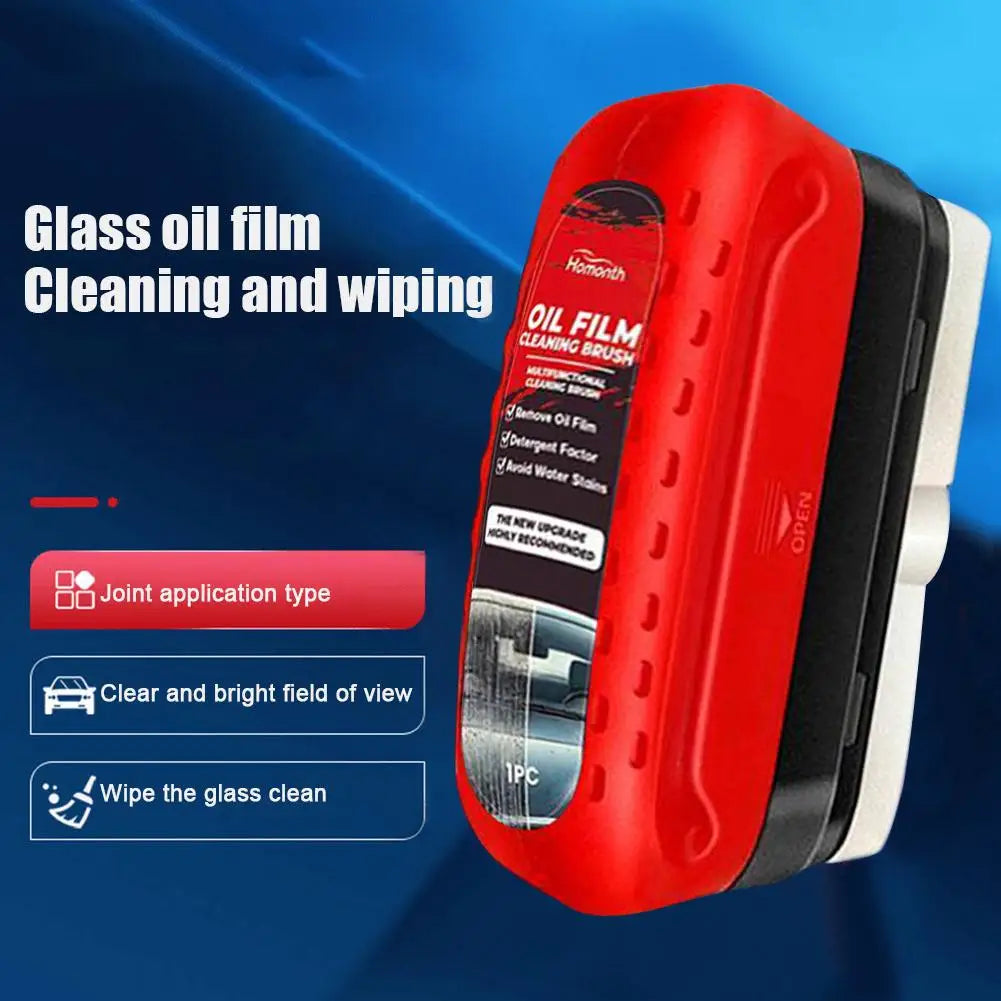 Car Glass Oil Film Remover Powerful Front Inner Windshield Oil Film Stain Removal Glass Oil Film Cleaning Brush Peaceful Pleasures Health and Wellness