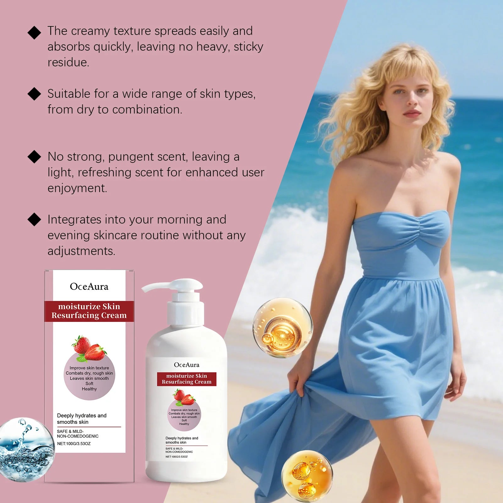 Strawberry Moisturizing Lotion Repair Dry Skin Smoothing Wrinkles Brightening Softening Lasting Fragrance Body Nourishing Lotion Peaceful Pleasures Health and Wellness