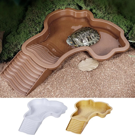 Reptile Bathing Pool with Ramp | Turtle Soaking Tub & Water Bowl Reptile Soaking Tub Peaceful Pleasures Health and Wellness