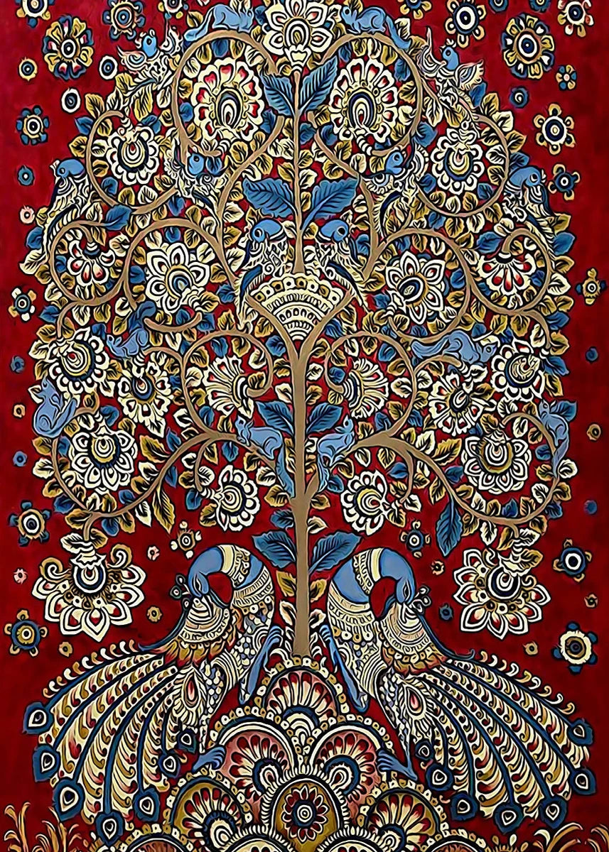 Retro Hindu Abstract Canvas Wall Art | Religious Print Poster Canvas Wall Art Peaceful Pleasures Health and Wellness E0305-4 30x40cm Unframed