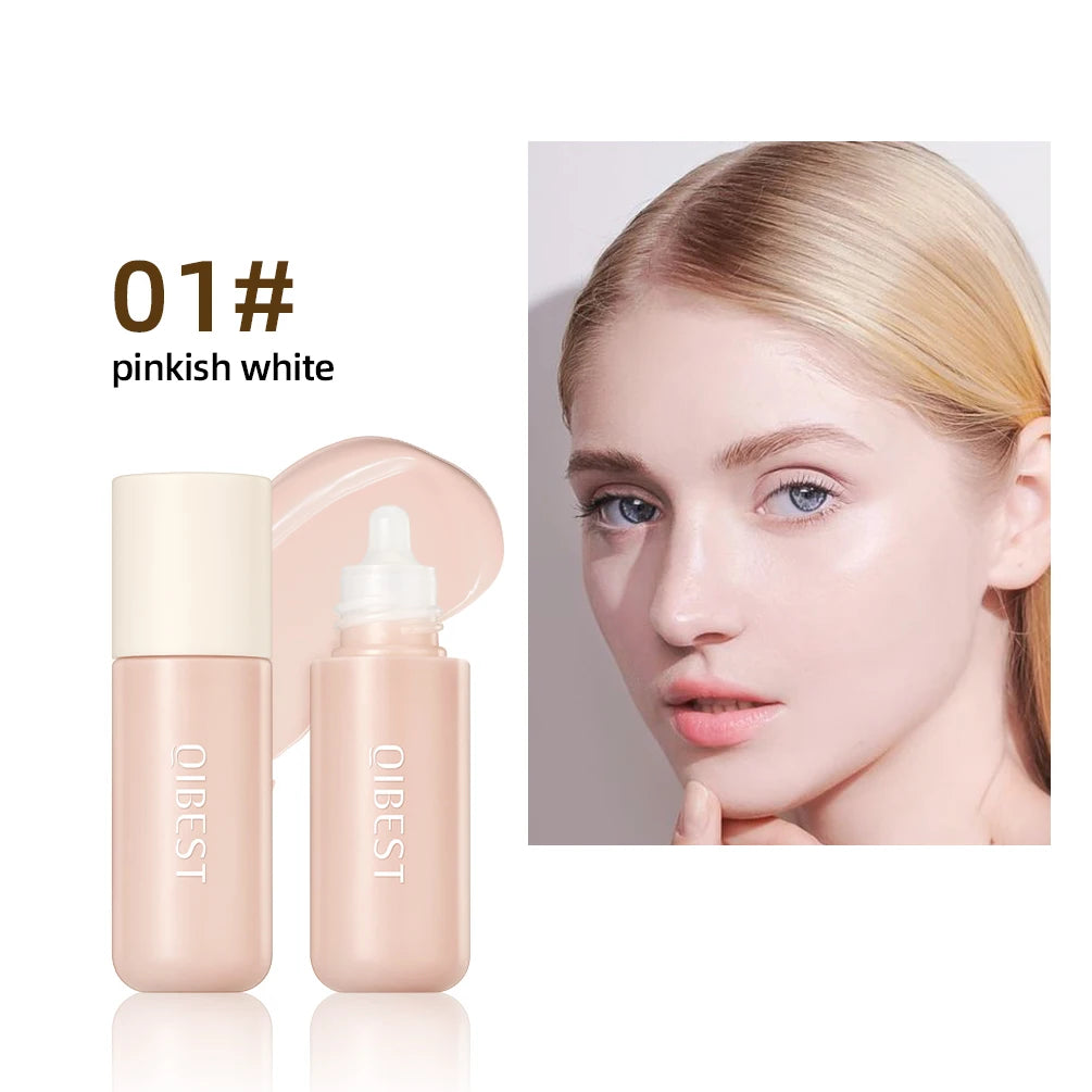 QIBEST Liquid Foundation Long-Lasting Waterproof Face Base Cream High Coverage Contour Concealer Moisturizing Makeup For Face Peaceful Pleasures Health and Wellness 01