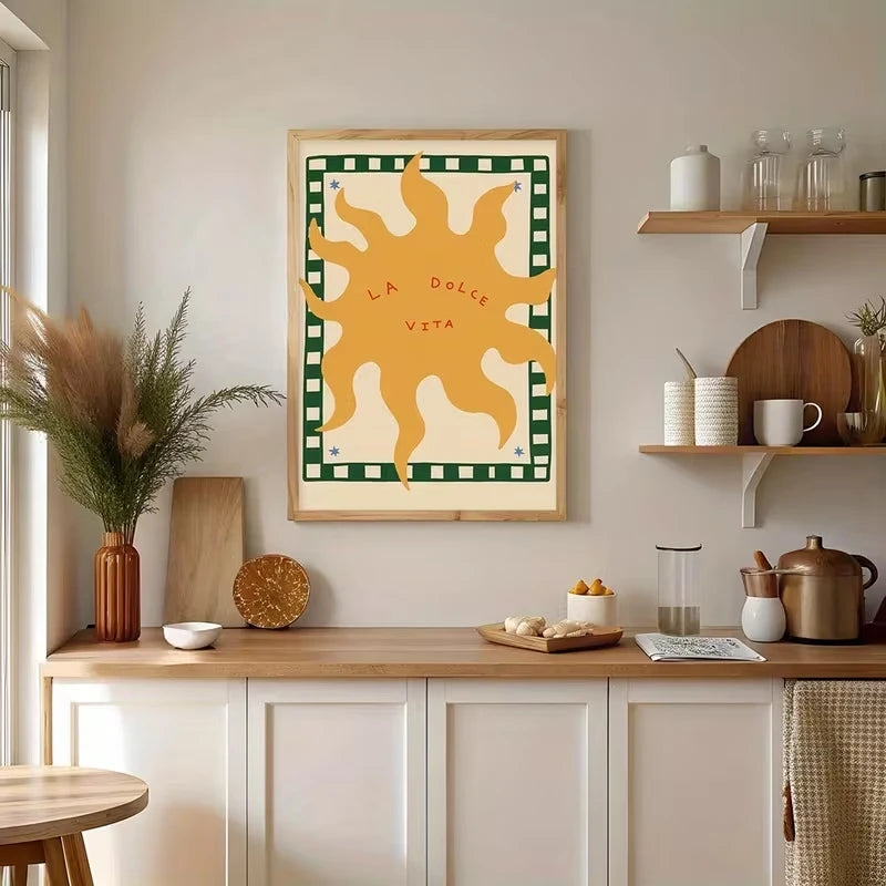 Modern Italian Style Vita Vertical Canvas Wall Art Print