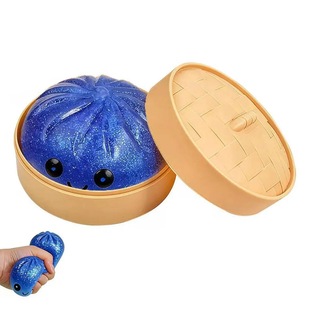Colorful Crystal Buns Stress Relief Squeeze Toy Peaceful Pleasures Health and Wellness Blue