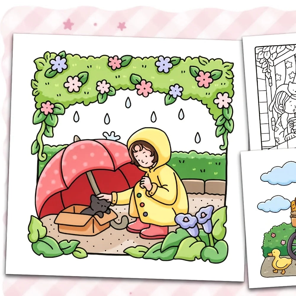 Spooky Cutie Adults Teens Halloween Coloring Book Cozy Friends Creepy