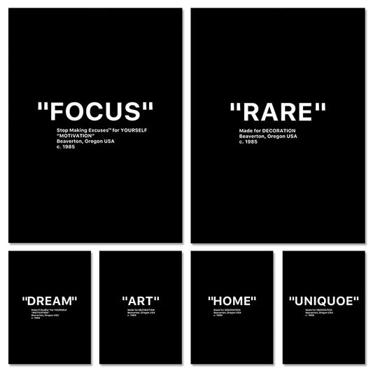 Black & White Minimalist Motivational Quote Canvas Wall Art Motivational Canvas Print Peaceful Pleasures Health and Wellness