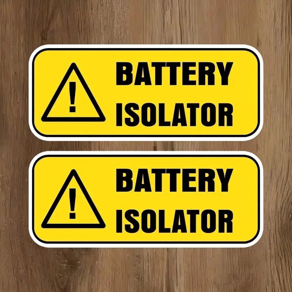 2pcs 130mm x 54mm Battery Isolator Self-Adhesive Vinyl Sticker for Car, Vehicle, RV & Boat Peaceful Pleasures Health and Wellness