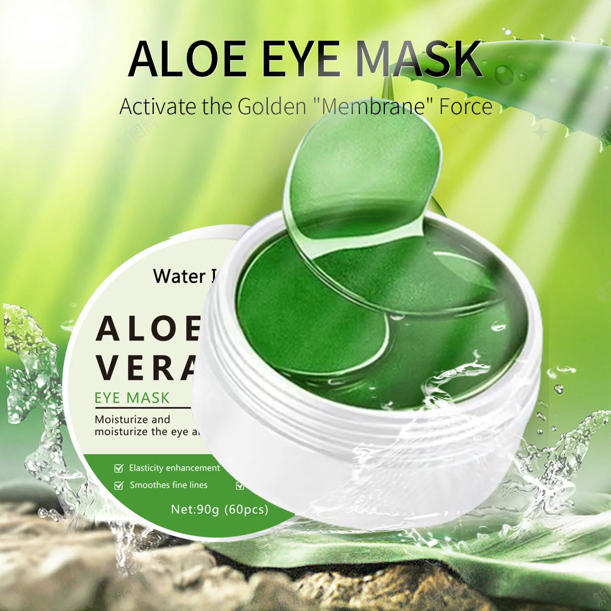 Aloe Vera Collagen Eye Masks 60pcs – Hydrating Eye Patches