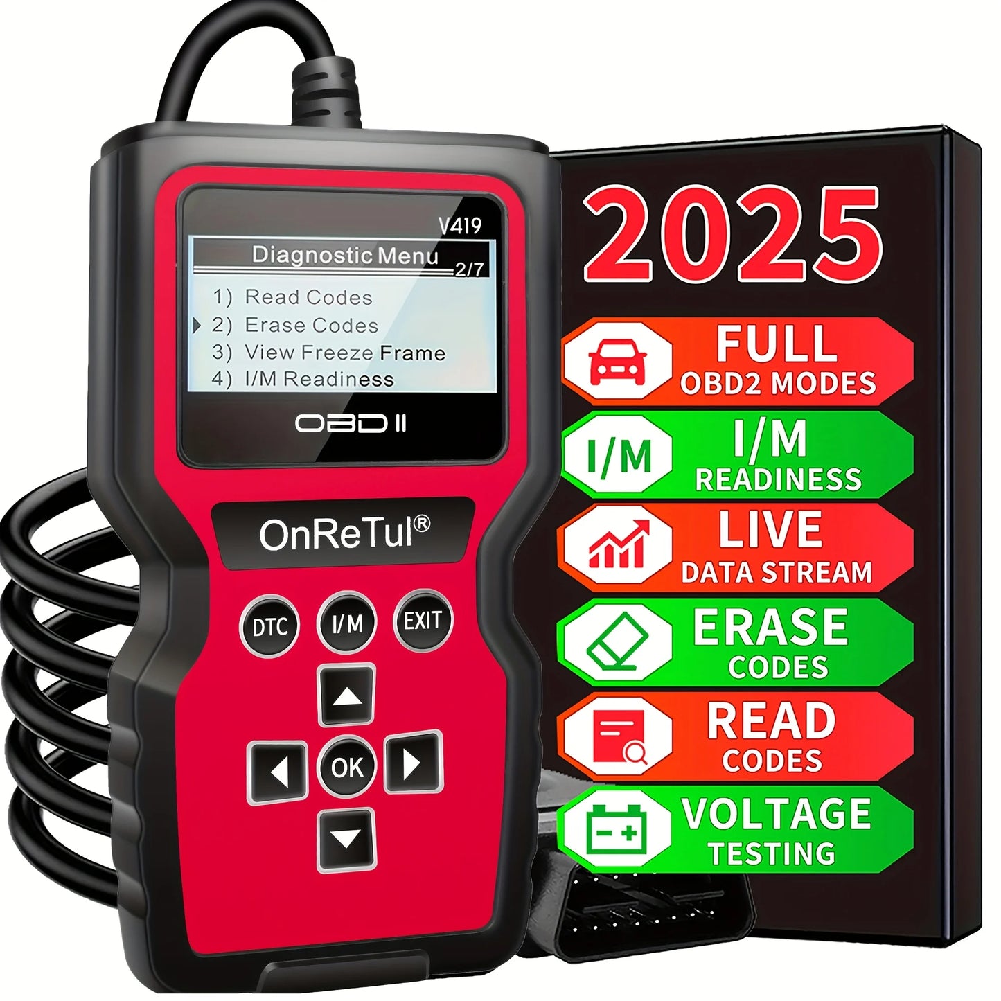 OBD2 Diagnostic Scan Tool – Engine Fault Code Reader Peaceful Pleasures Health and Wellness Red