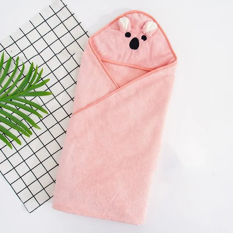 Hooded Baby Bath Towel | Soft Velvet Newborn Swaddle Blanket