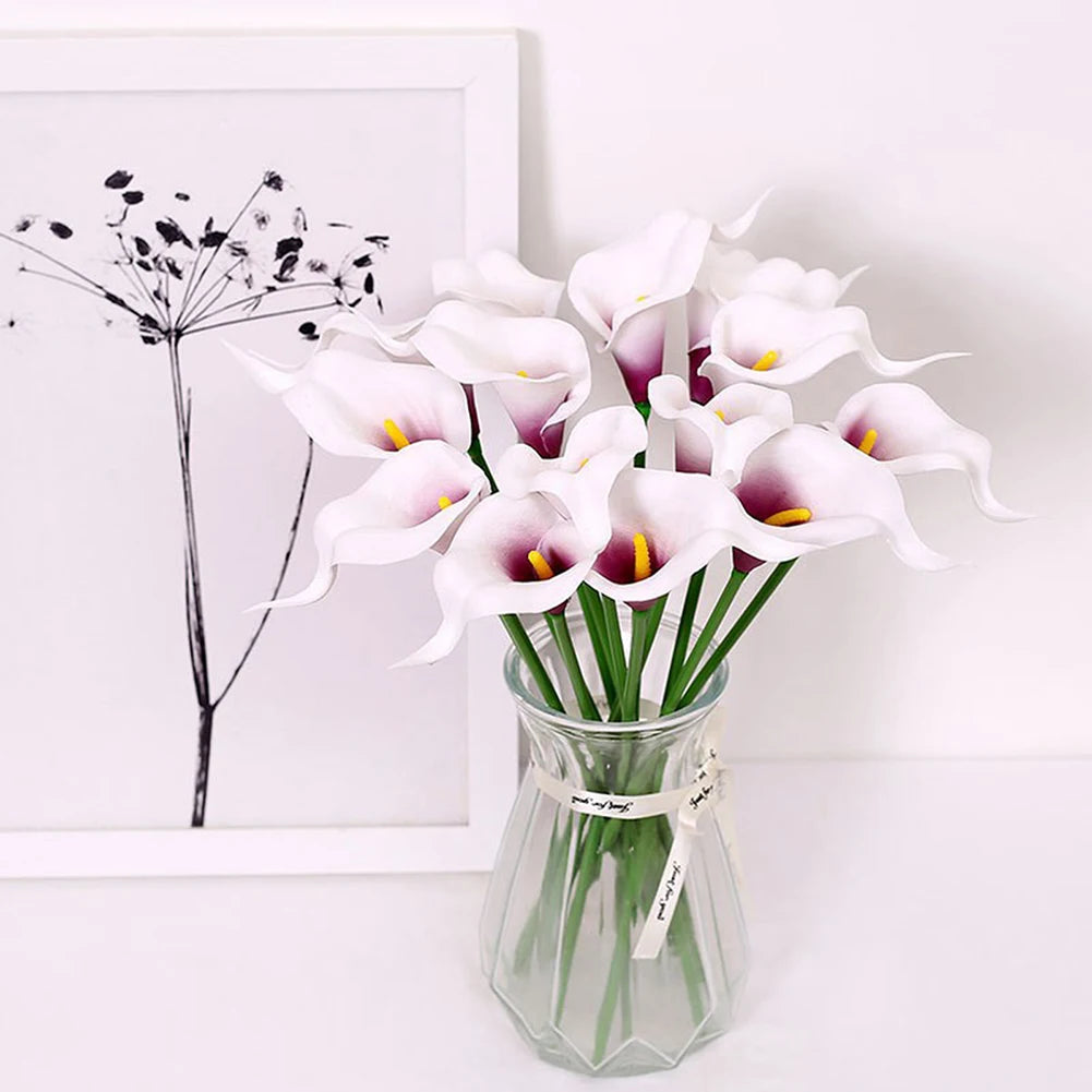 Elegant White Calla Lily Artificial Bouquet Weddings Home Decor