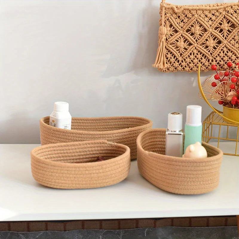 Nordic Hand-Woven Cotton Rope Storage Basket | Toy & Laundry