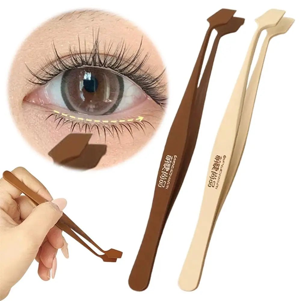 Anti-Stick False Eyelash Tweezers | 45° Applicator Tool Eyelash Applicator Tool Peaceful Pleasures Health and Wellness