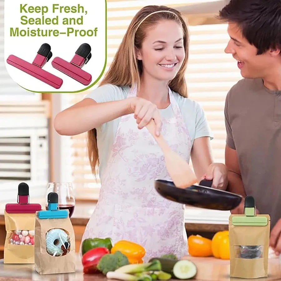 9 Pcs Various Sizes Grocery Bag Clip Plastic Heavy Duty Closure Handle, Plastic Closure Clip Food Fresh Plastic Bags Peaceful Pleasures Health and Wellness