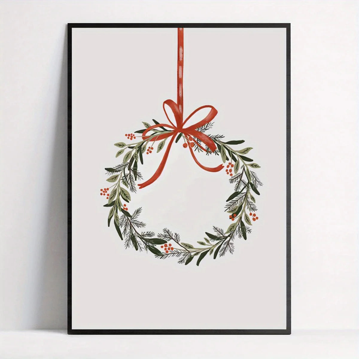Christmas Elk Snow Canvas Wall Art | Winter Scenic Poster Canvas Wall Art Peaceful Pleasures Health and Wellness ZLH5437 40x50cm No Frame