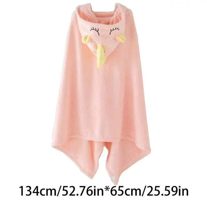 Kids Hooded Bath Towel | Soft Coral Fleece Baby Bathrobe 4–6Y