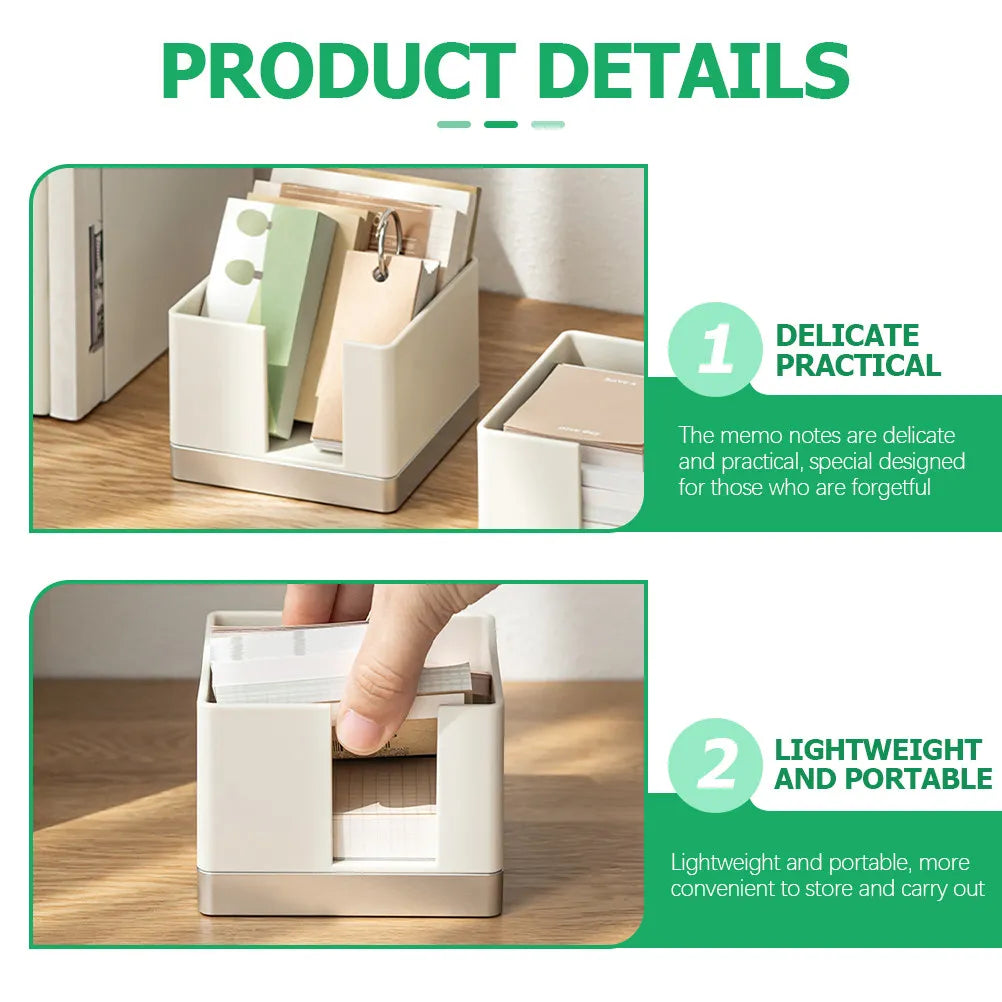1Set Memo Box Office Desktop Memo Pad Case Organizer Holder for Study Work Home Reminder Notes to Do List Portable Stationery Peaceful Pleasures Health and Wellness