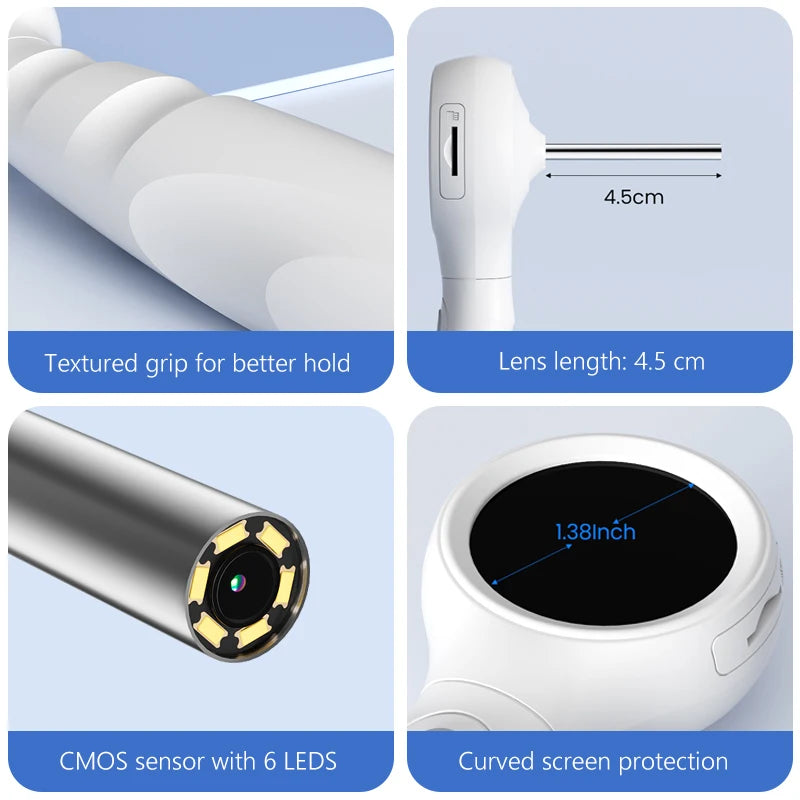 Digital Otoscope Camera 1.38'' Screen HD1080P Visual Ear Cleaner with 6LEDs Portable Video Ear Endoscope Ear Wax Removal Tool Peaceful Pleasures Health and Wellness