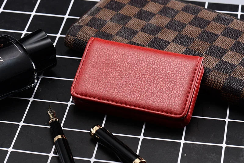 PU Leather Business Card Holder | Magnetic Slim Card Case