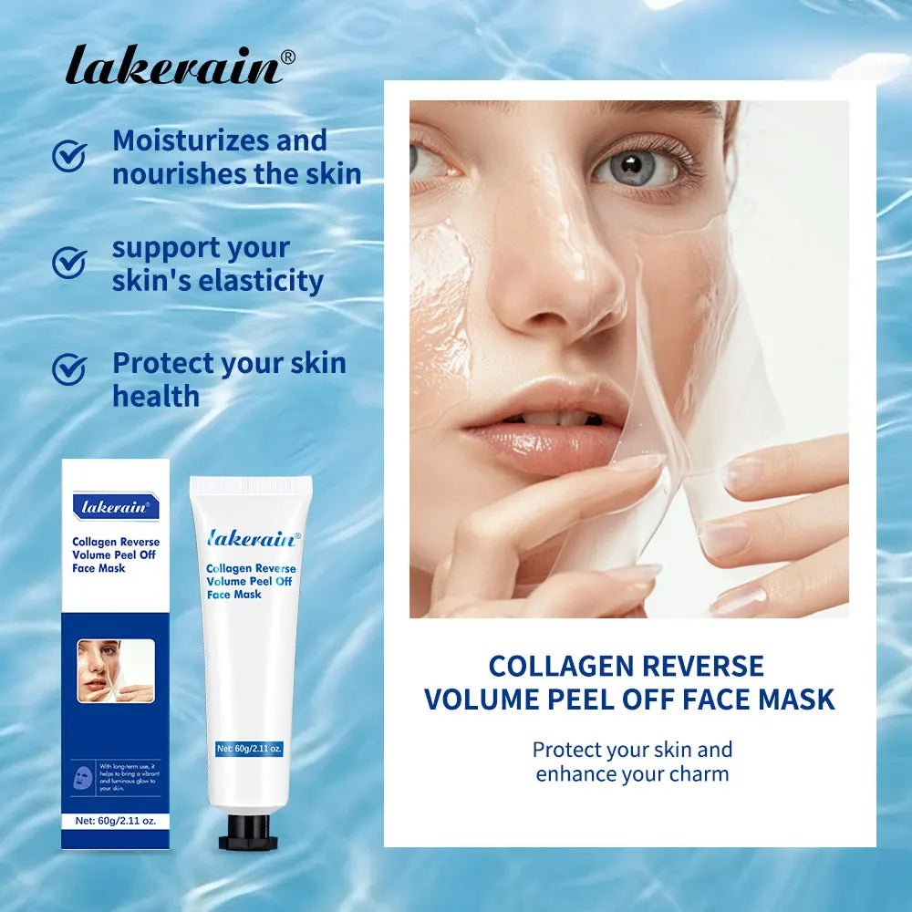 60gCollagen Peel Off Face Mask Pore Shrinking Blackhead Removal Oil Control Skin Rejuvenation Moisturizing Brightening Skin Care Peaceful Pleasures Health and Wellness