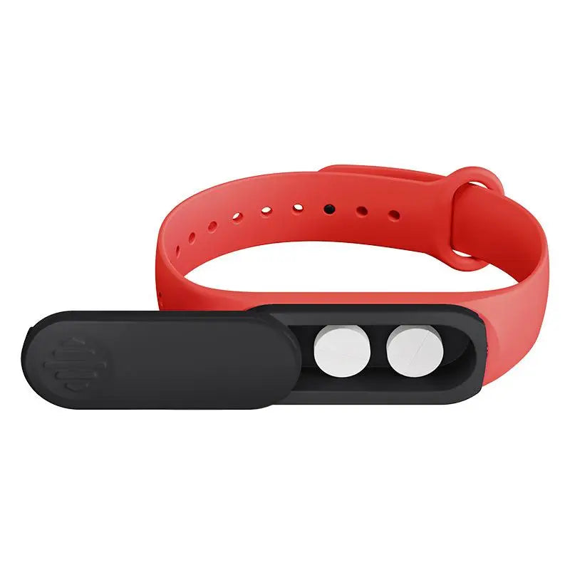 Ultra Portable Medicine Box Wristband With 360° Rotation And Lock Medicine Storage Box For The Elderly And Children Peaceful Pleasures Health and Wellness Red