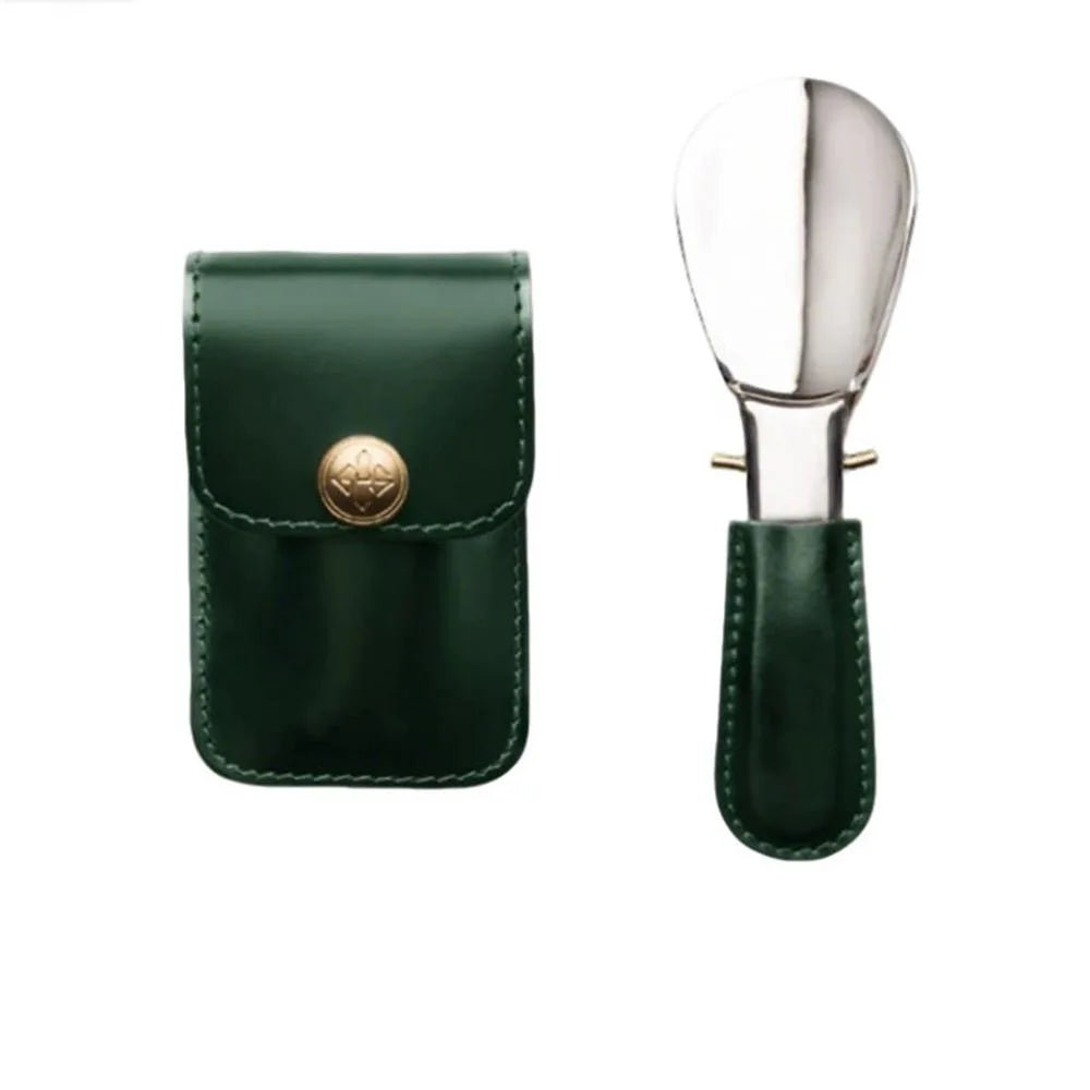 Mini Folding Shoehorn with PU Leather Bag | Stainless Steel