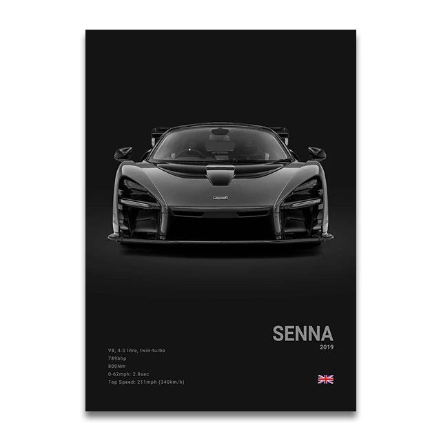 McLaren Supercar Canvas Wall Art – Senna 720S P1 765LT Print