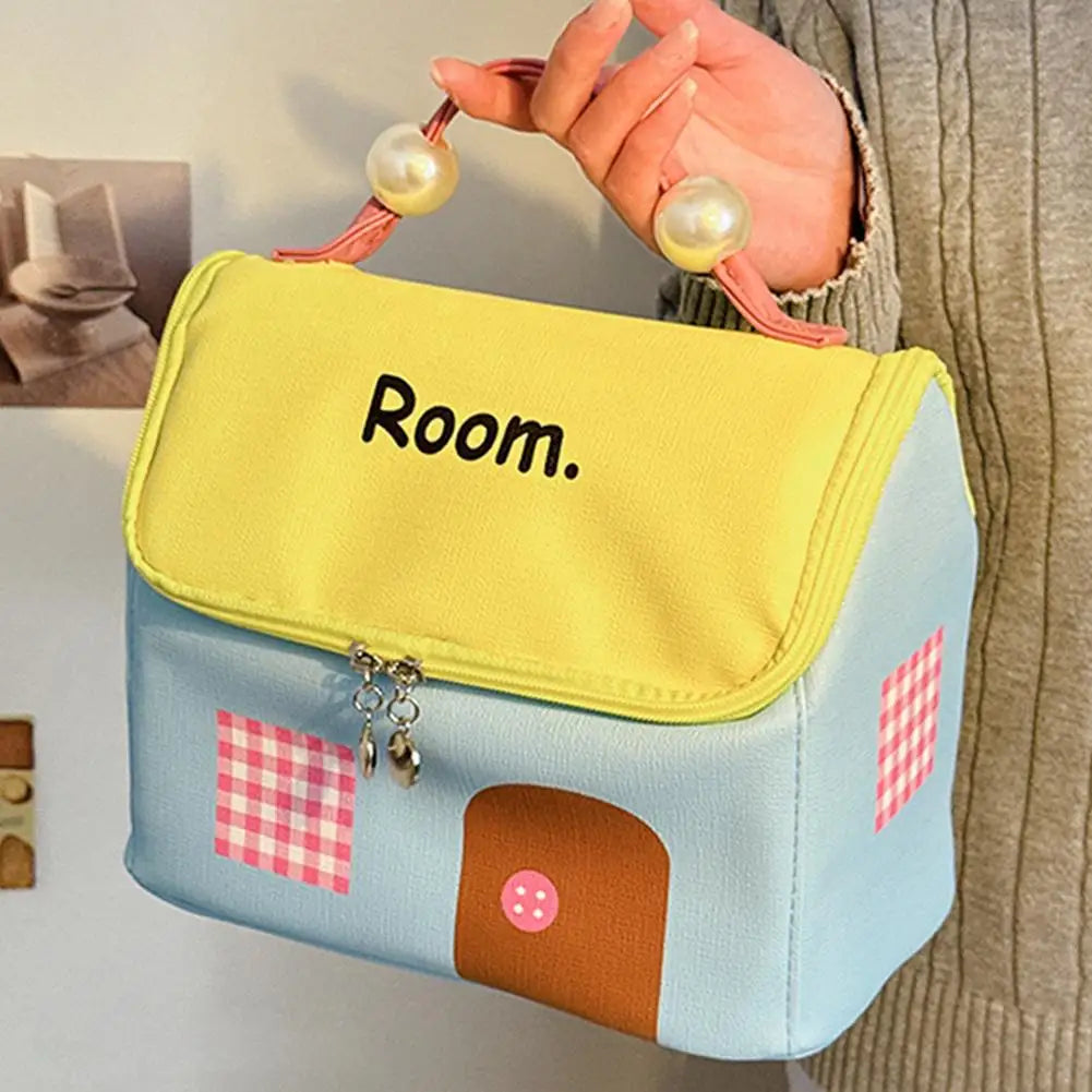 House-Shaped Makeup Bag | Large Capacity Oxford Travel Organizer