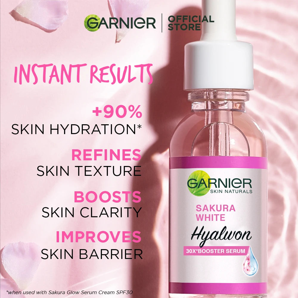 GARN Nier Pink Serum Sakura Glow 30x Hyaluronic Booster Moisturizing Serum Firming Skin Fine Lines Skin Facial Care Serum Peaceful Pleasures Health and Wellness