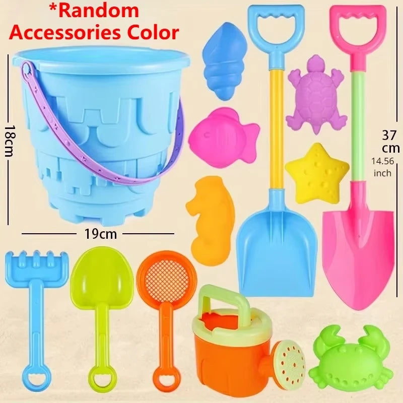 Kids Beach Toy Set | 9/13-Piece Sand Shovel, Bucket & Tools