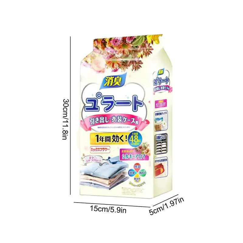 Scented Sachets 48pcs Scent Bags Closet Sachets Dresser Drawer Scents Freshener Closet Smell Freshener Long Lasting For Closet Peaceful Pleasures Health and Wellness