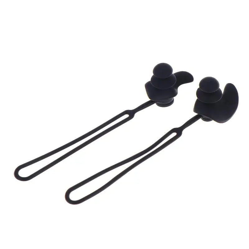 Silicone Swimming Ear Plugs with Lanyard – Waterproof 1 Pair