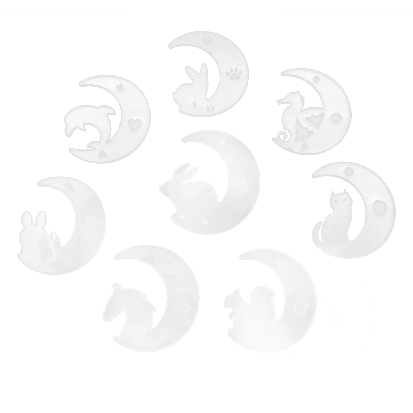 Crescents Moon Mold /set Silicone Mold Resin Starter Kit DIY Crystal Glue Mold 4.7in for Ornaments for Hanging Decorations Peaceful Pleasures Health and Wellness