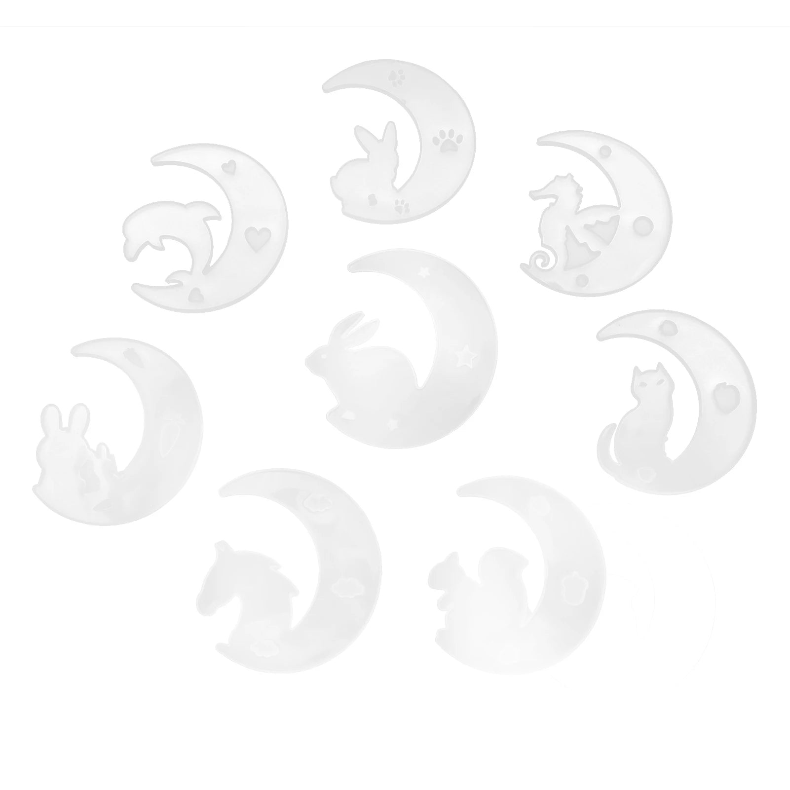 Crescents Moon Mold /set Silicone Mold Resin Starter Kit DIY Crystal Glue Mold 4.7in for Ornaments for Hanging Decorations Peaceful Pleasures Health and Wellness