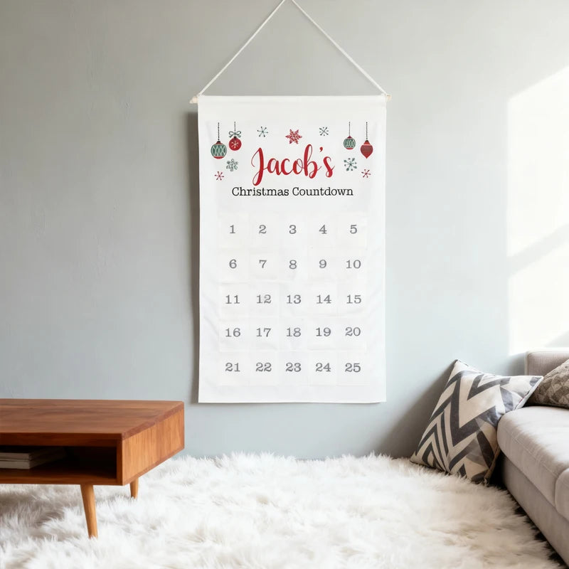 Personalized Christmas Advent Calendar with Pockets | Kids Gift Advent Calendar Peaceful Pleasures Health and Wellness