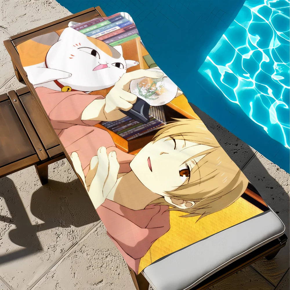 Natsume Yuujinchou Anime Cat Quick-Dry Beach Towel | 11 Sizes Anime Beach Towel Peaceful Pleasures Health and Wellness z2 STJ40x70CM