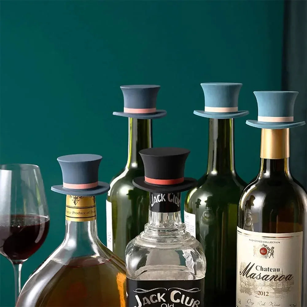 Magic Hat Silicone Wine Bottle Stopper | Fun Top Hat Cork