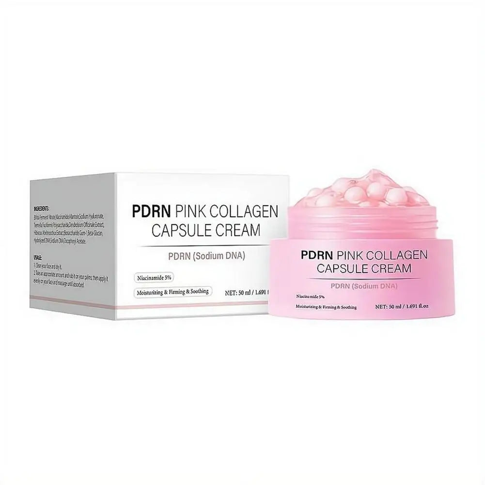 PDRN Pink Collagen Capsule Cream with 5% Niacinamide & Hyaluronic Acid – Rejuvenating Glow Moisturizer 50ml Peaceful Pleasures Health and Wellness