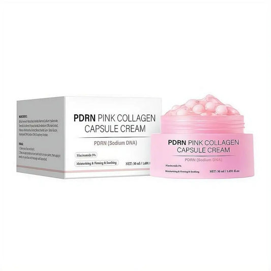 PDRN Pink Collagen Capsule Cream with 5% Niacinamide & Hyaluronic Acid – Rejuvenating Glow Moisturizer 50ml Peaceful Pleasures Health and Wellness