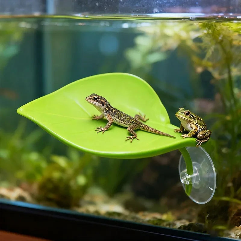 Reptile Basking Leaf Platform | Suction Cup Terrarium Decor