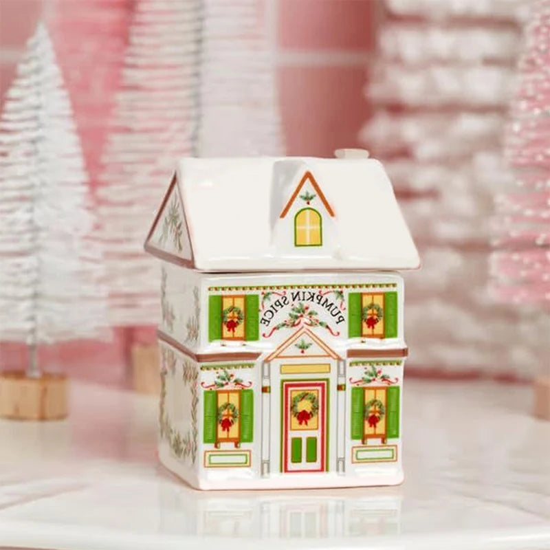 Mini Christmas Gingerbread House Spice Jar Set | Holiday Decor